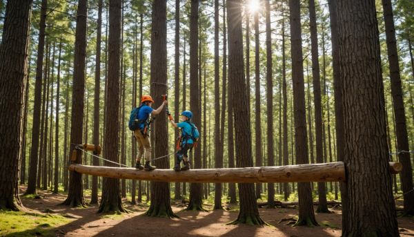 Accrobranche familial et balades à cheval dans les bois